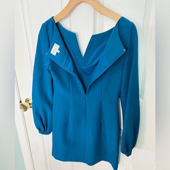 Milly Blue Molly Italian Cady Mini Dress 4 - Picture 6 of 7